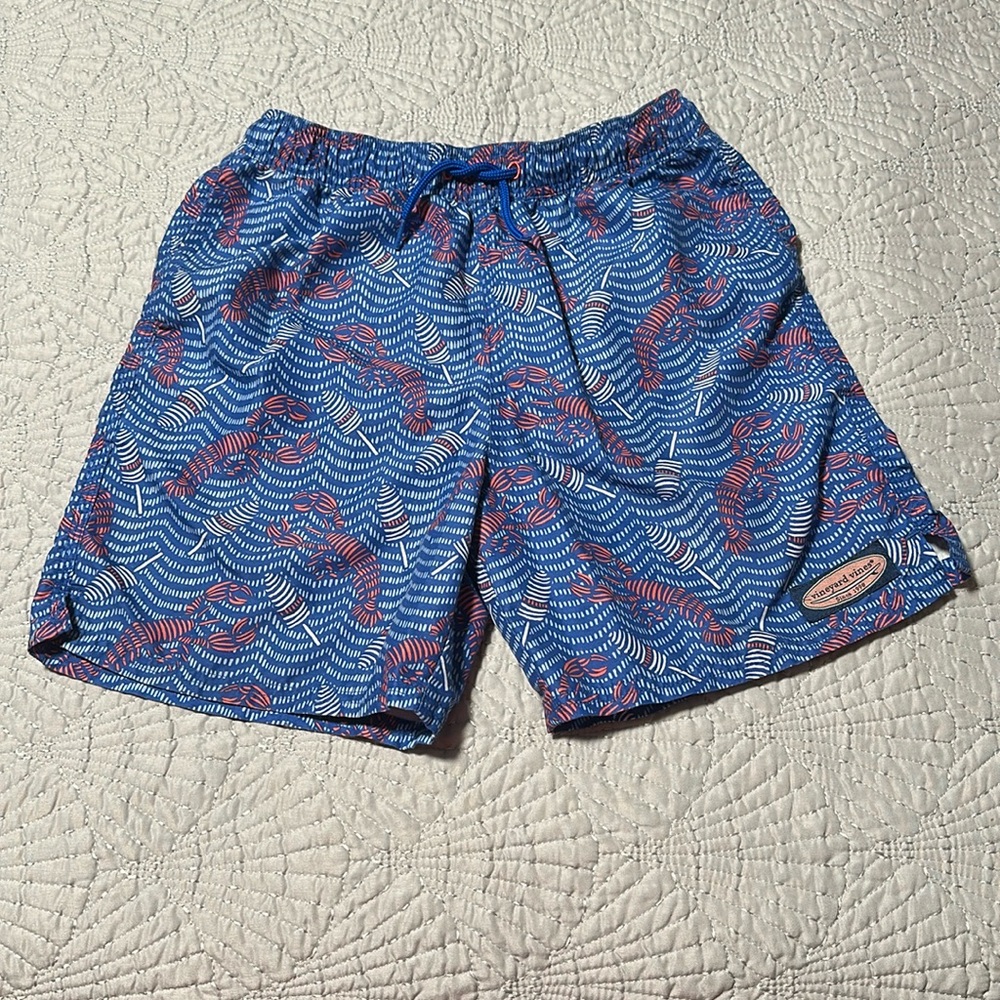 Vineyard Vines Blue Lobster Boys Swimming Trunks, Like New, Size Medium